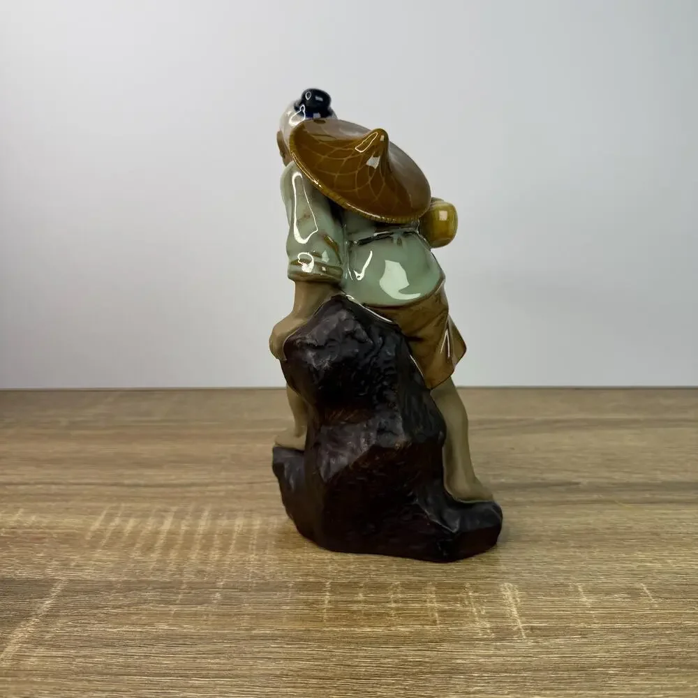 Vintage Shiwan Chinese Mudman Figurine Fisherman Mud Man Figure
